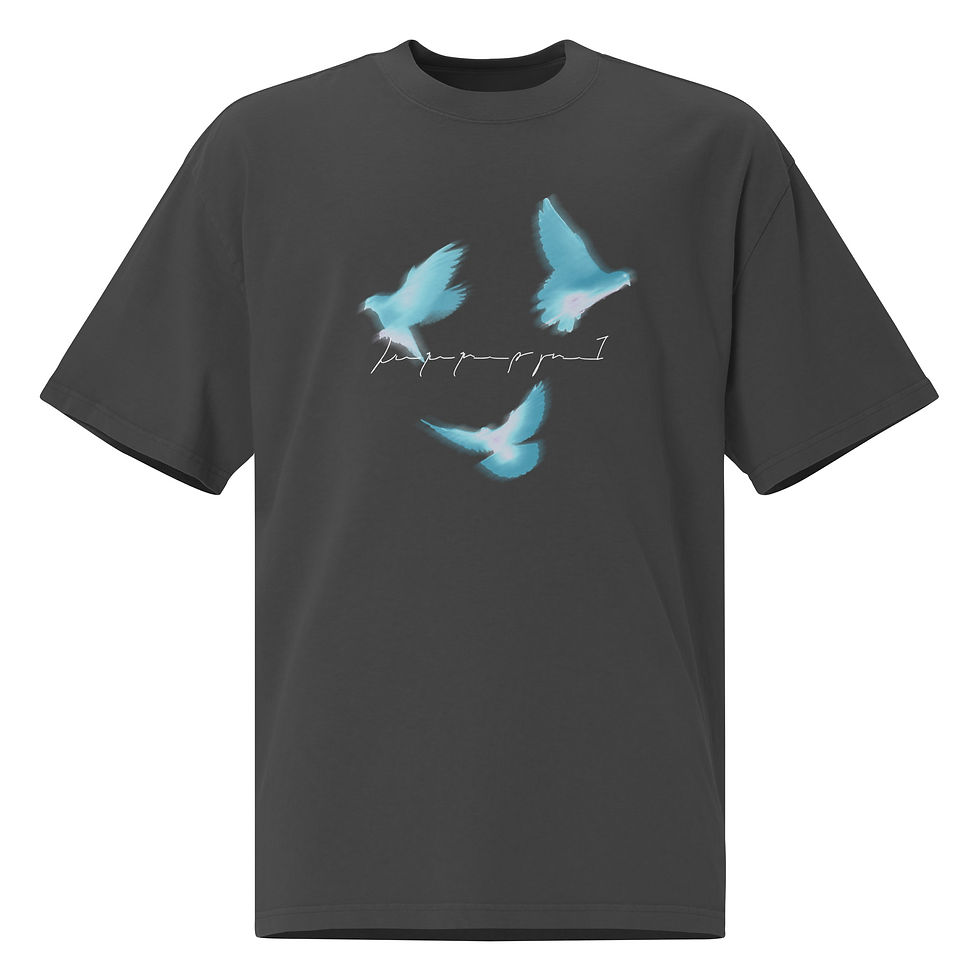 Peace Black Oversized Faded T-Shirt