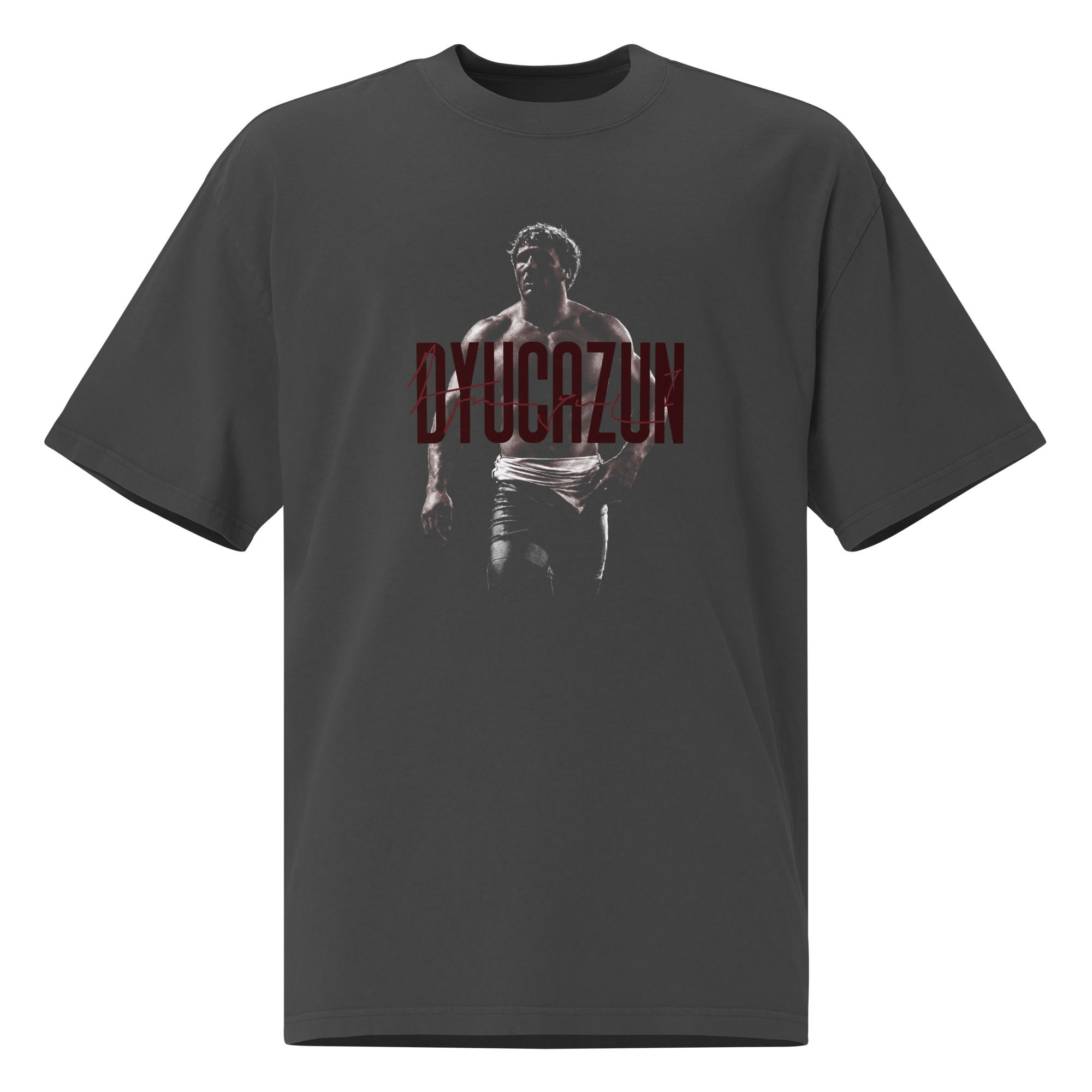 Dyucazun Black Oversized Faded T-shirt