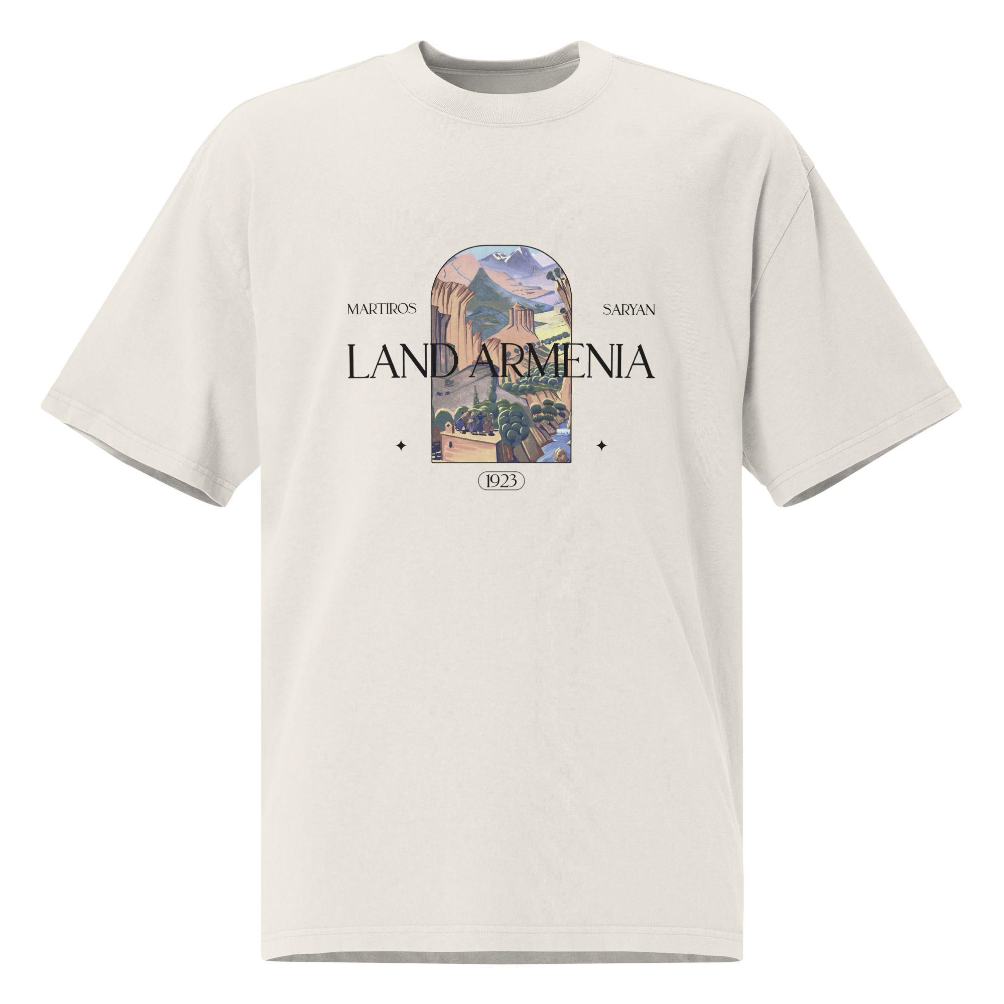 Land Armenia Bone Oversized Faded T-Shirt