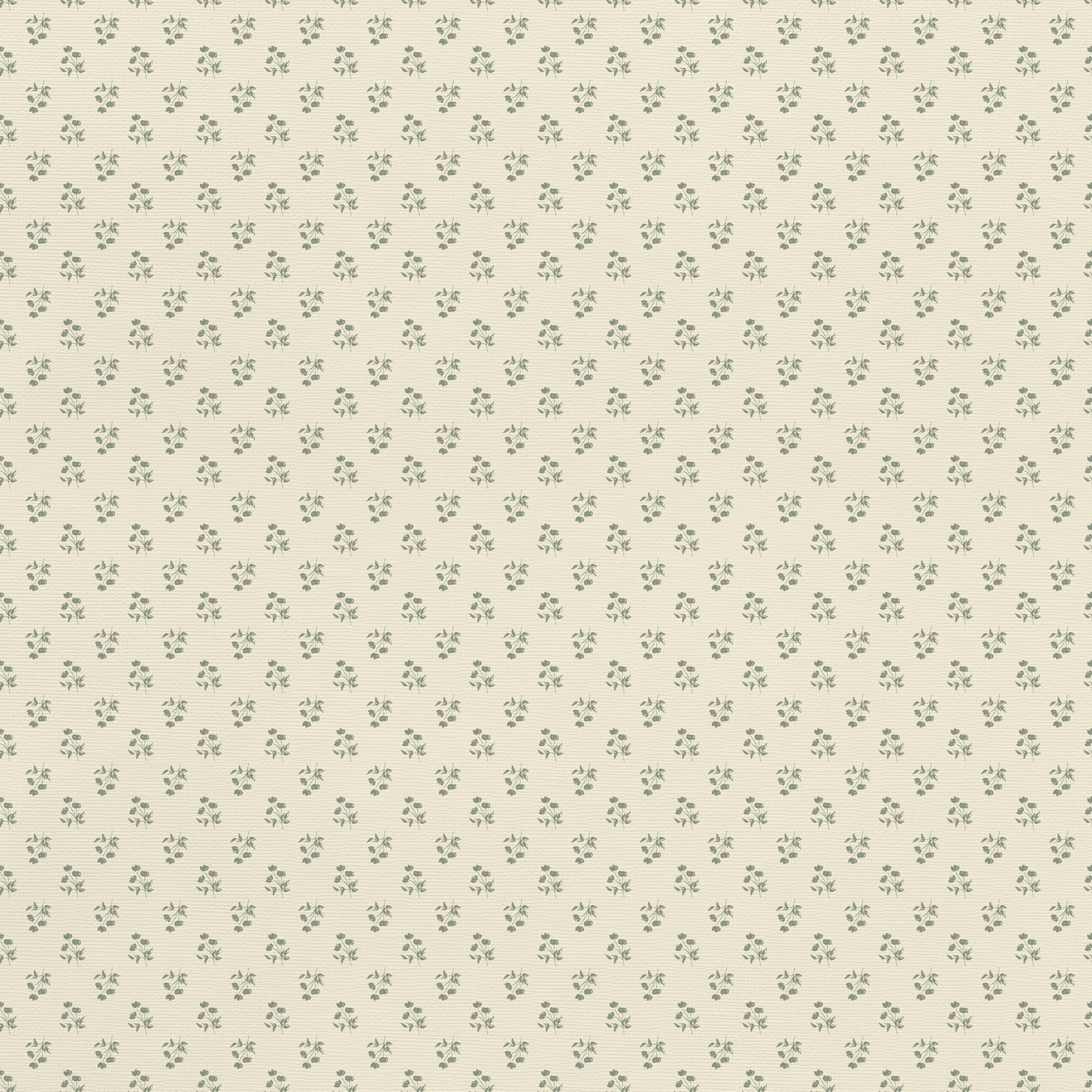 Eleanor ditsy floral wallpaper with tiny botanical sprigs in a soft repeating pattern