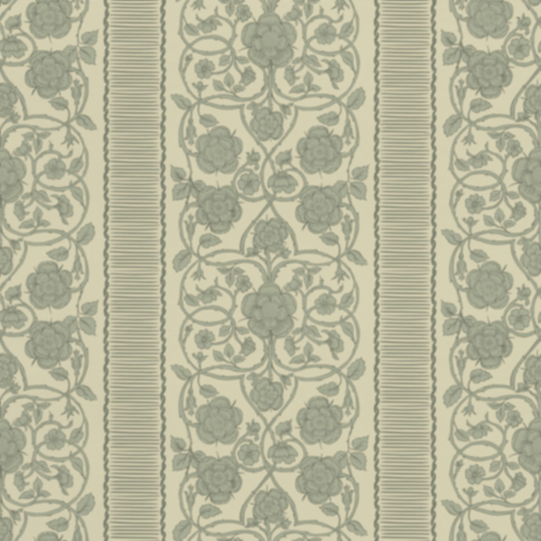 Matilda is a floral stripe wallpaper with ornate botanical motifs and vertical panels