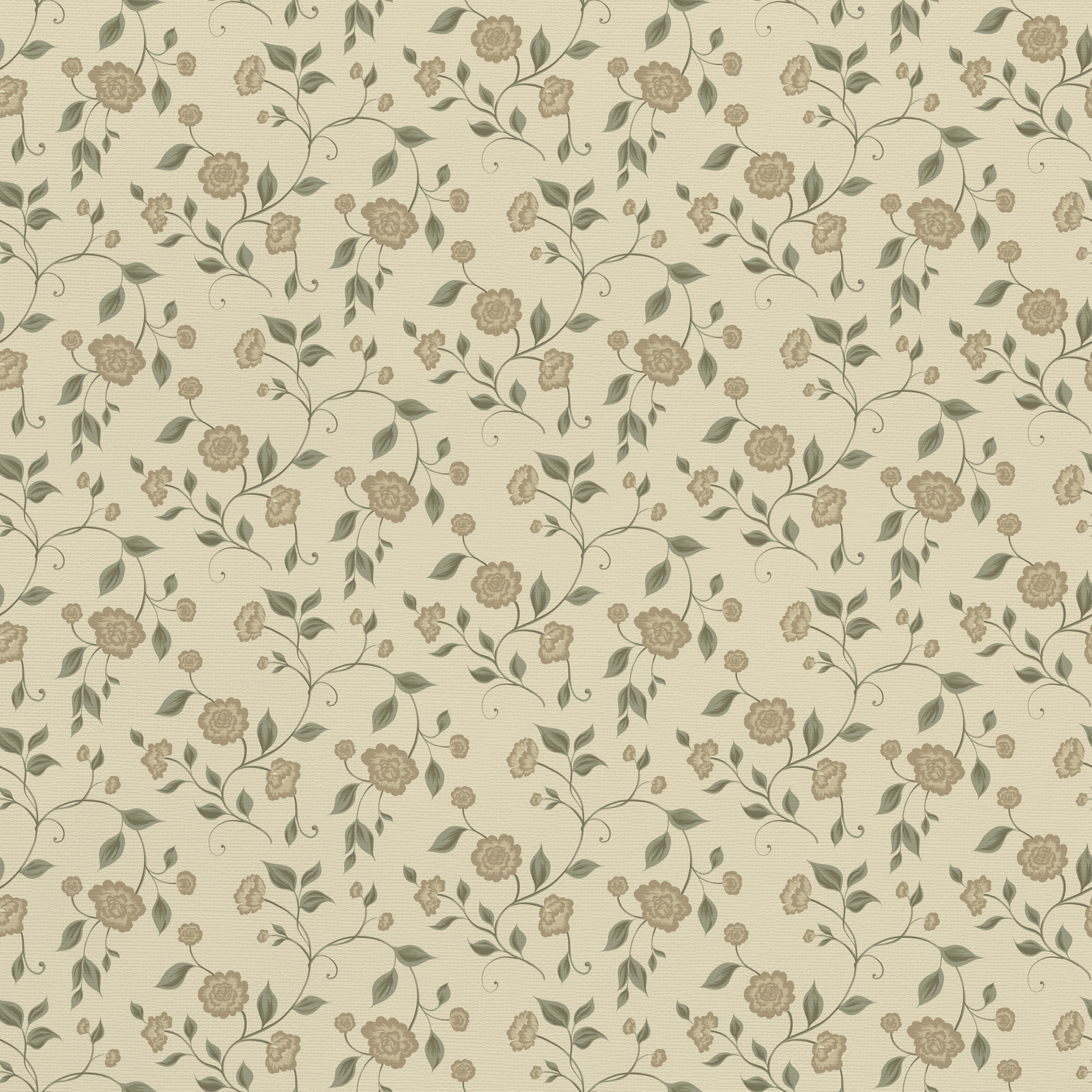 Josephine a vintage floral vine wallpaper with blue flowers and botanical stems