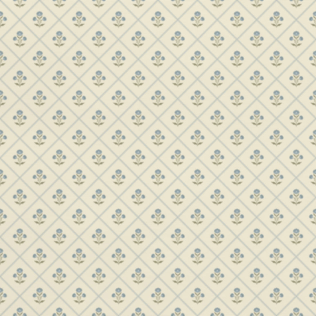Adhara Floral lattice vintage wallpaper with small botanical motifs in a diamond pattern