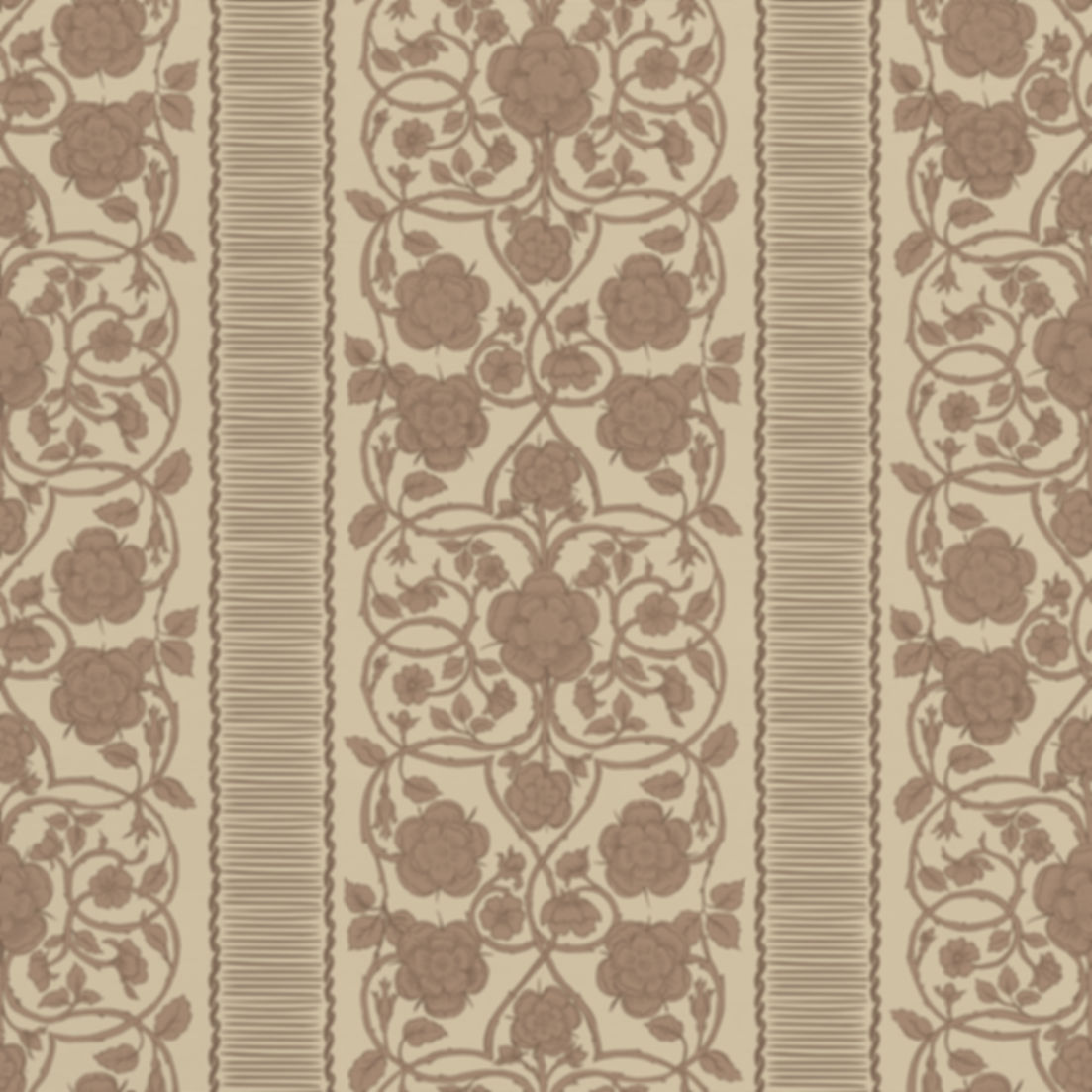 Matilda is a floral stripe wallpaper with ornate botanical motifs and vertical panels