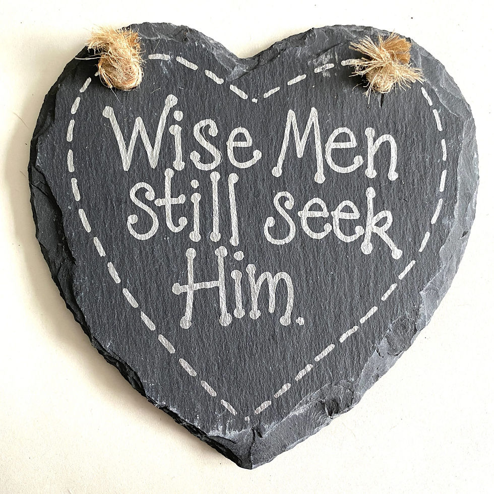 'Wise Men' Christmas Slate Heart
