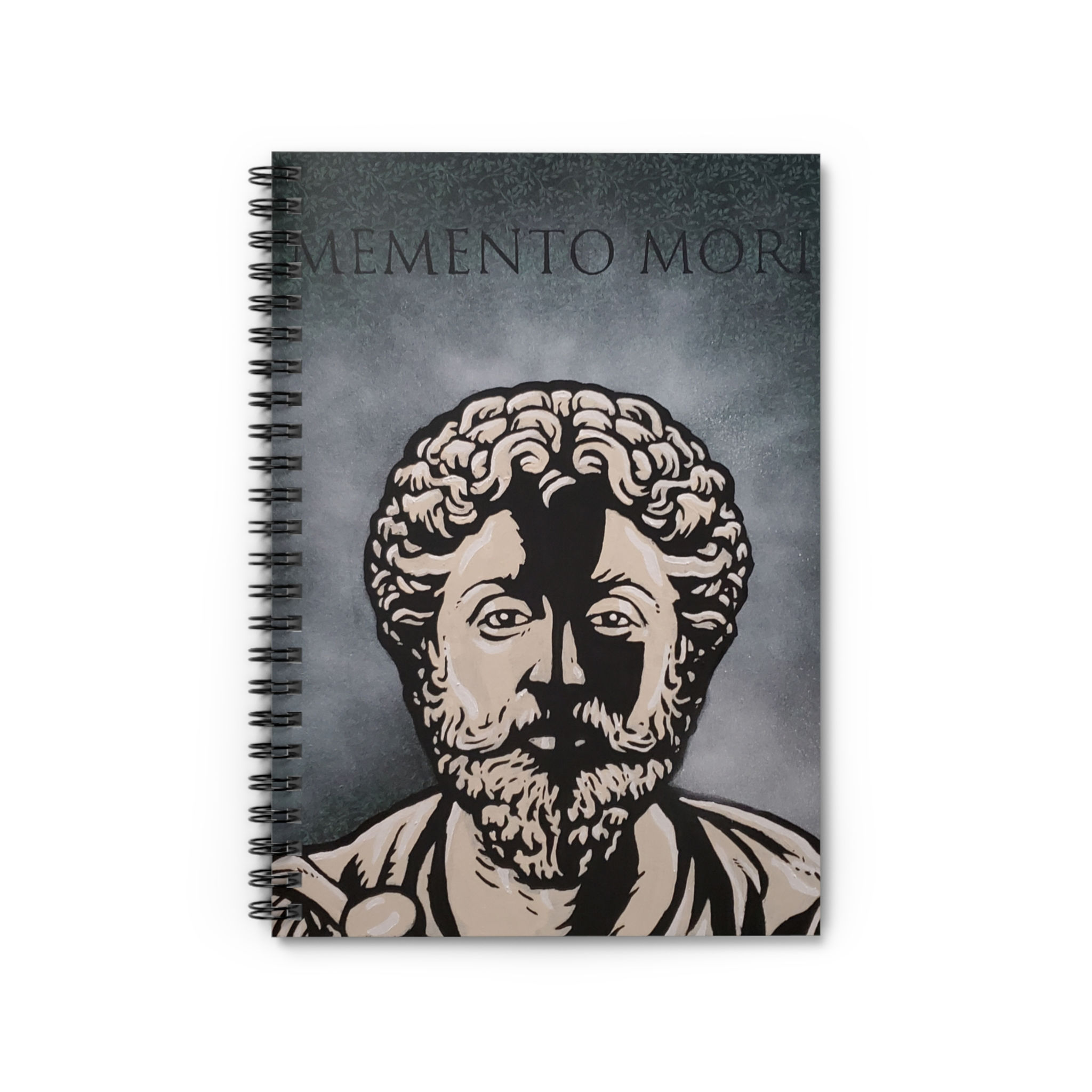 Stoicism MEMENTO MORI, Marcus Aurelius Spiral Notebook - Ruled Line