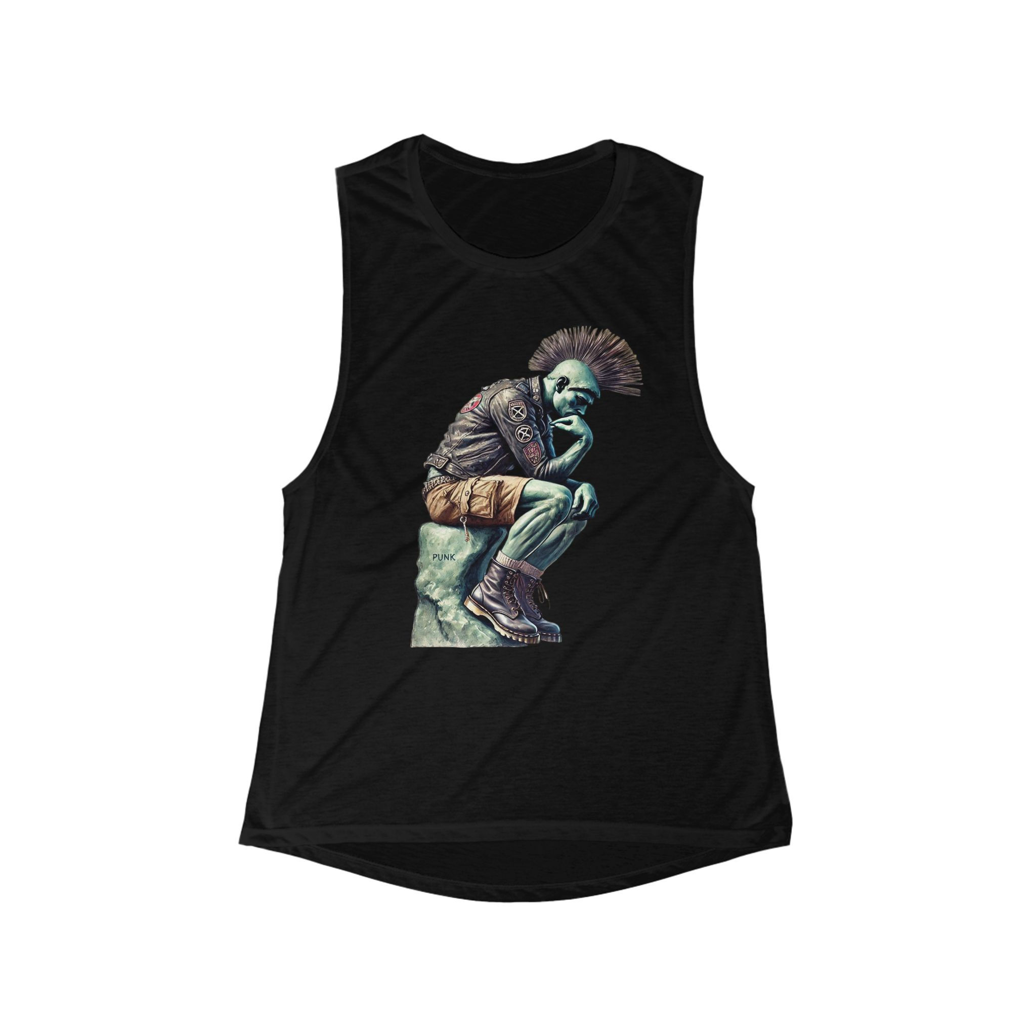 Punk Rock Thinker Women's Flowy Scoop Muscle Tank