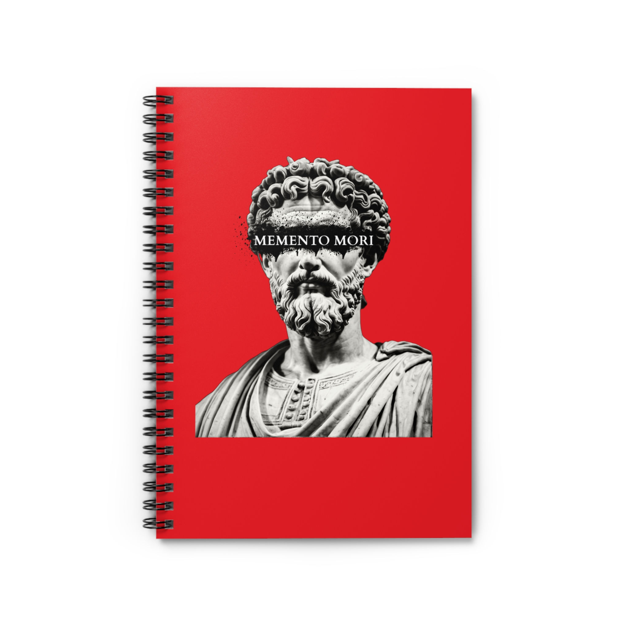 Stoicism MEMENTO MORI, Marcus Aurelius Spiral Notebook - Ruled Line
