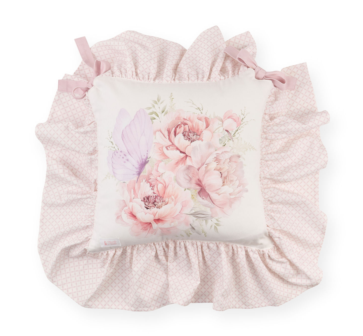 Cuscino da seduta con balza Fiorirà farfalla