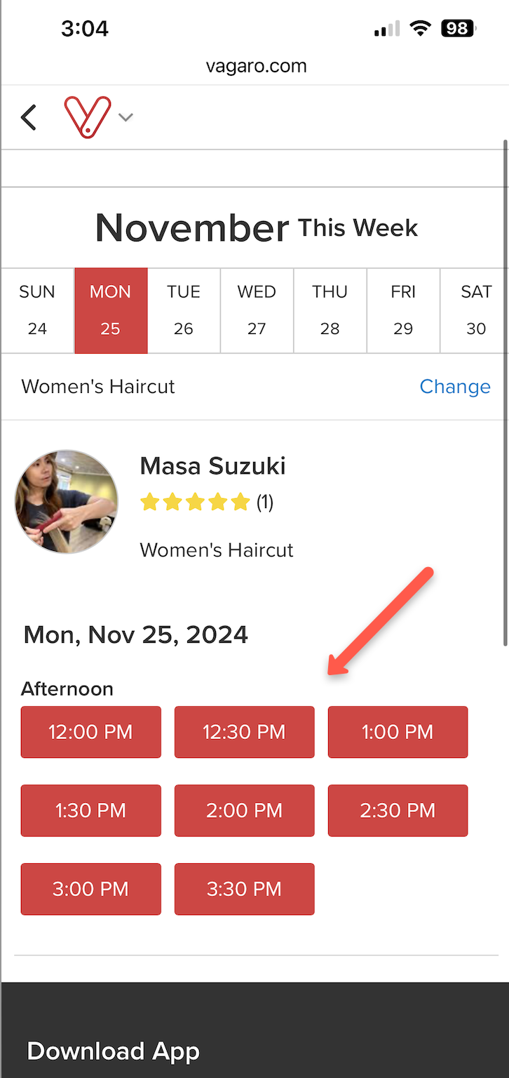 Select a Time Slot
