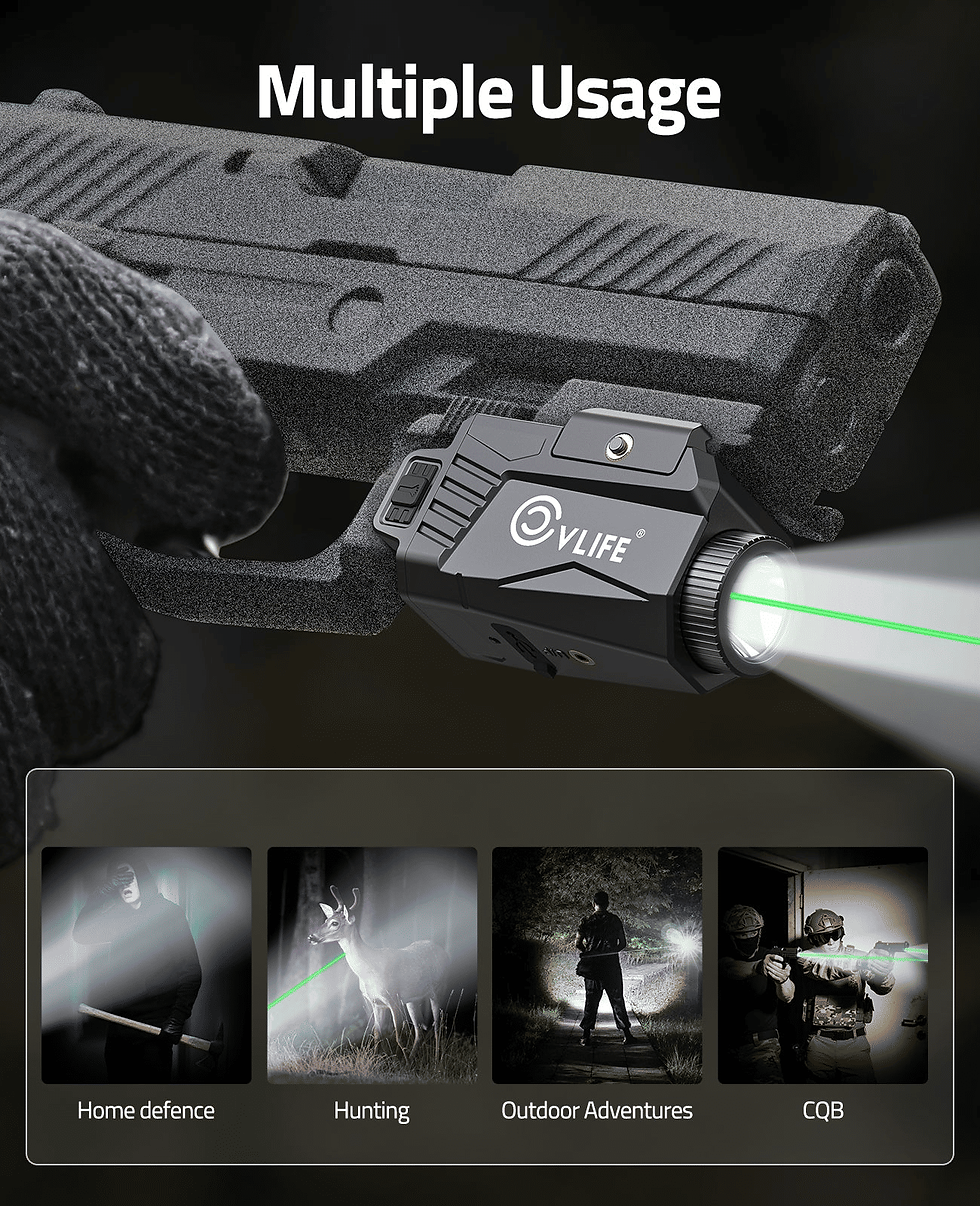Thumbnail: CVLIFE 600 Lumens Pistol Light Laser Combo