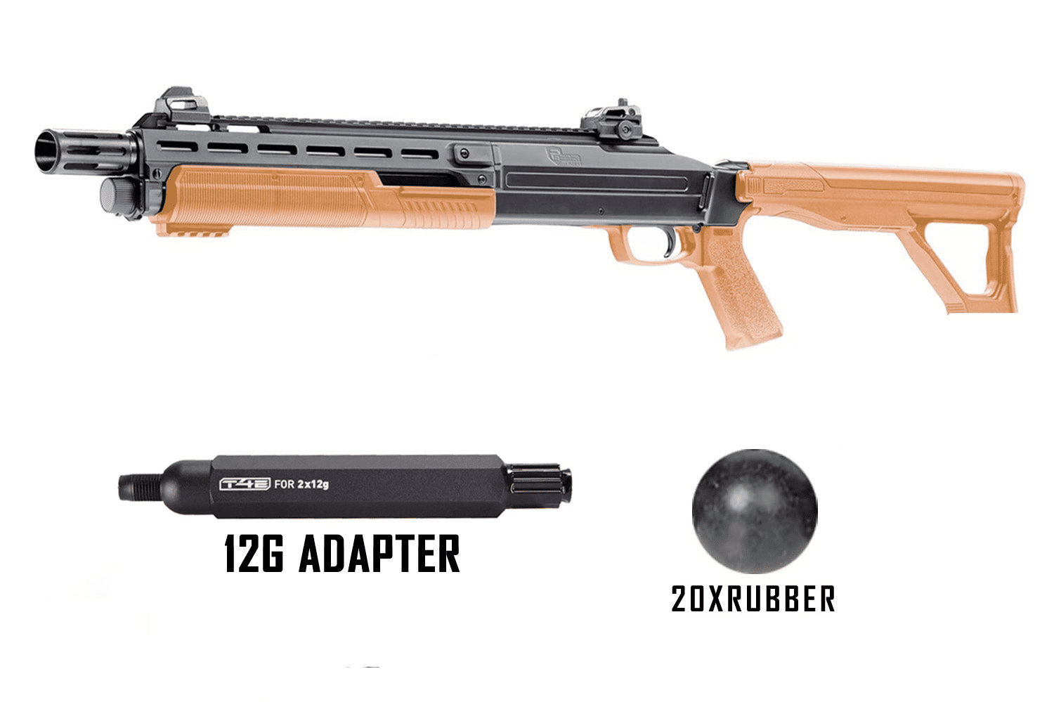 T4E HDX TX68 Pump Action Shotgun 36-40 Joules Orange/Black