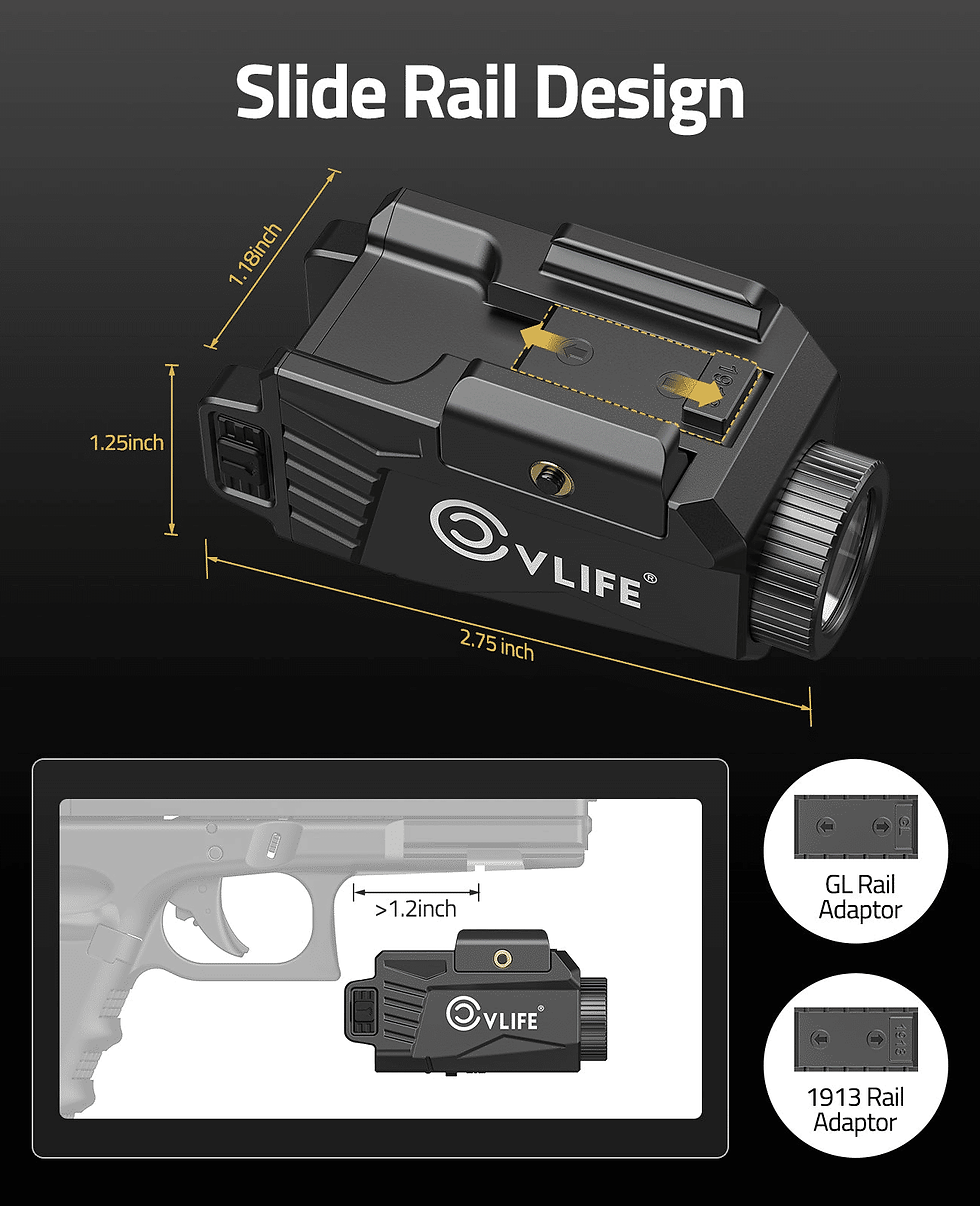 Thumbnail: CVLIFE 600 Lumens Pistol Light Laser Combo