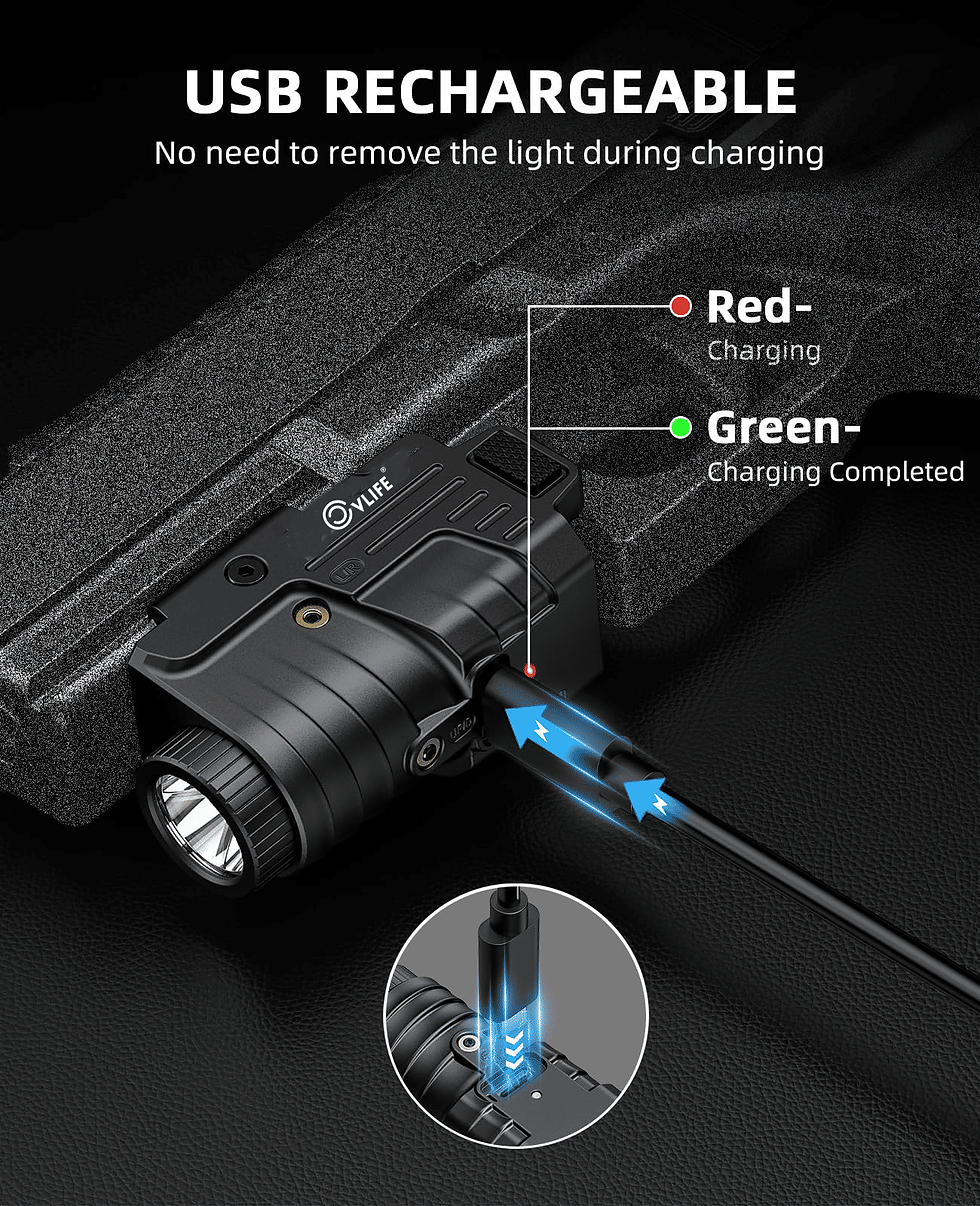 Thumbnail: CVLIFE 800 Lumens Pistol Light Laser Combo Rechargeable