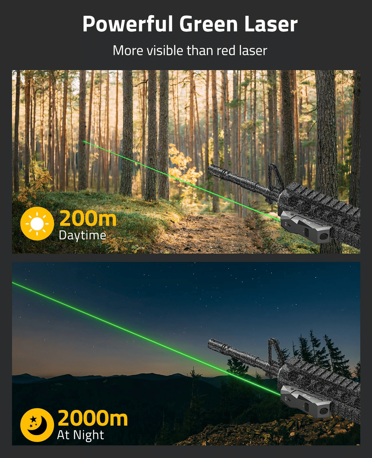CVLIFE Rifle Sight Universal Charging Green Laser