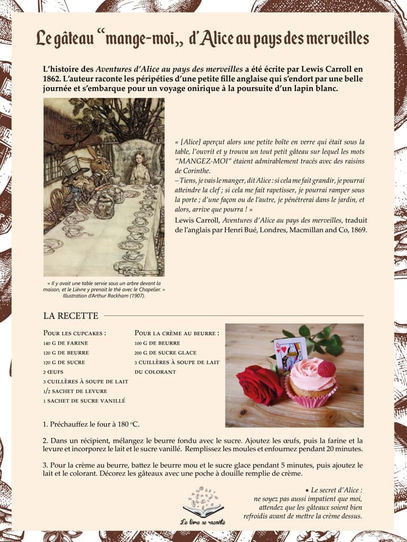 Panneau sur le gâteau "Mange-moi" d'Alice au pays des merveilles