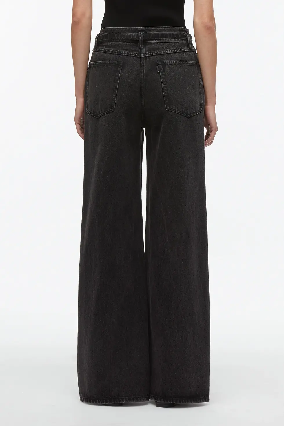 Thumbnail: Denim Wide Leg Belt Jeans