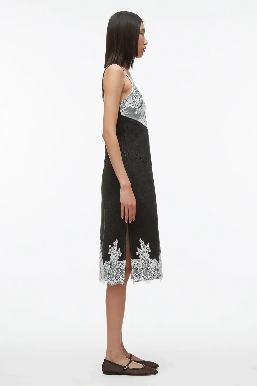 Thumbnail: Denim Slip Dress W Lace