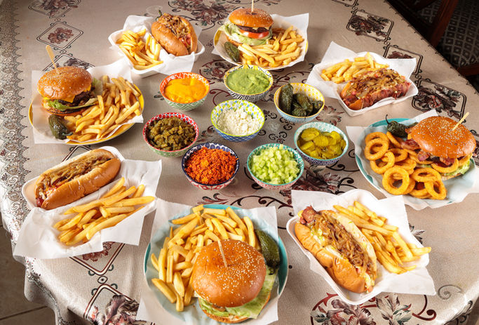 Sonora Style Food Featuring Hamburgers, Hot Dogs, Various Salsas, and Tortas.