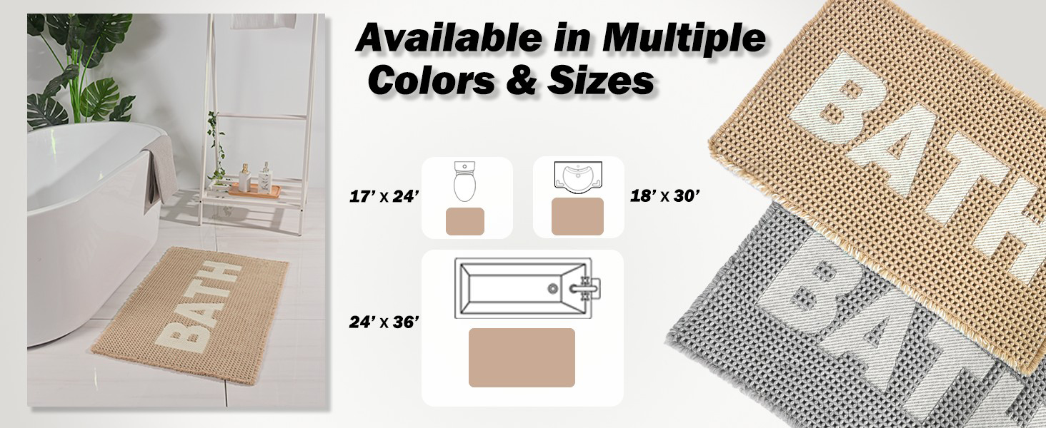 Waffle Bath Mat (Text Only) — lifestyle image