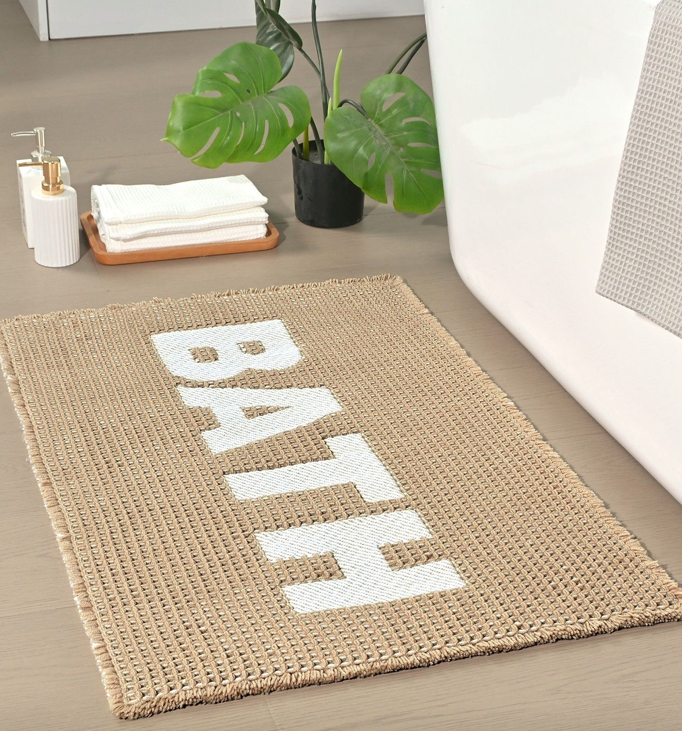 Waffle Bath Mat (Text Only)
