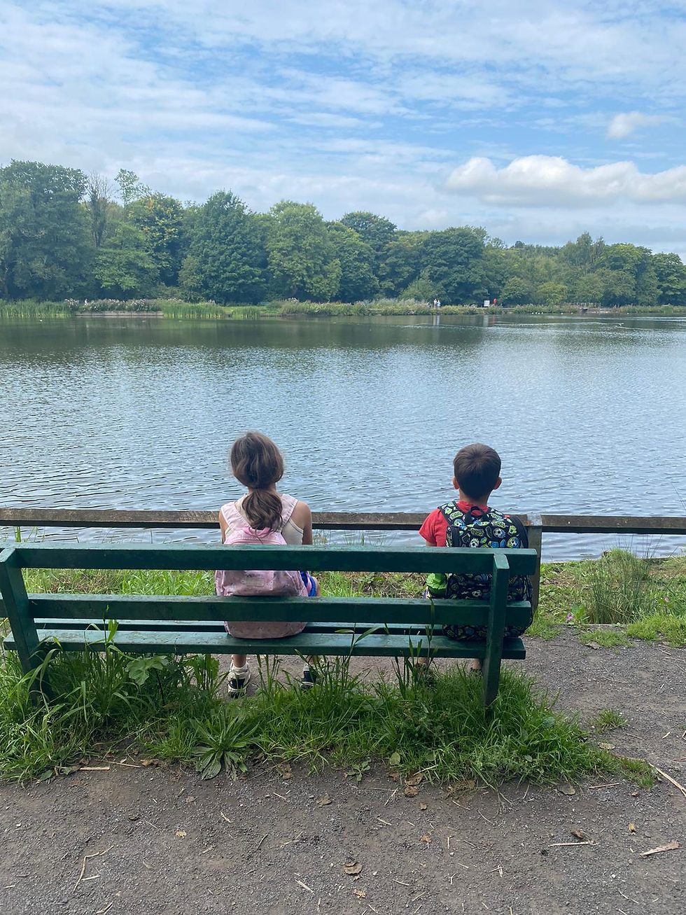 Children at lake