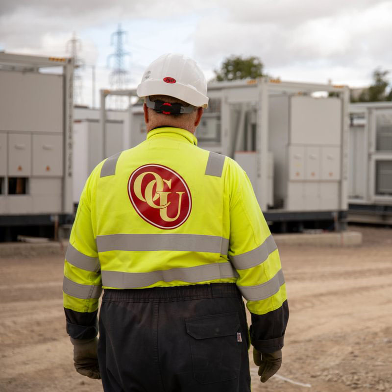 OCU Group logo high vis hard hat