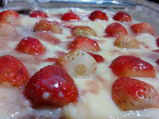 Pavê de morango - Feito com bolo - Diet