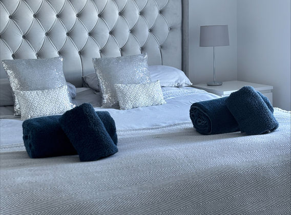 Freshly cleaned and prepared bed.