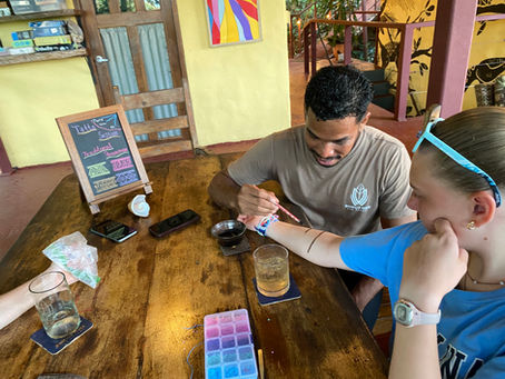 Jagua tattoo painting session