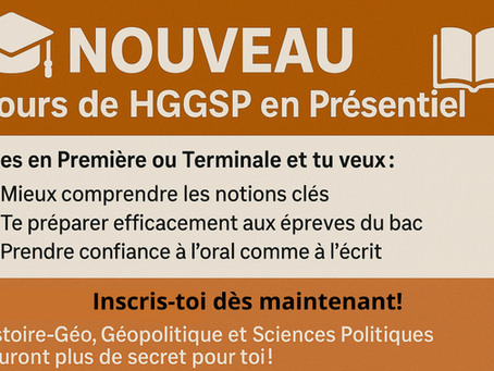 Cours de HGGSP en Présentiel !