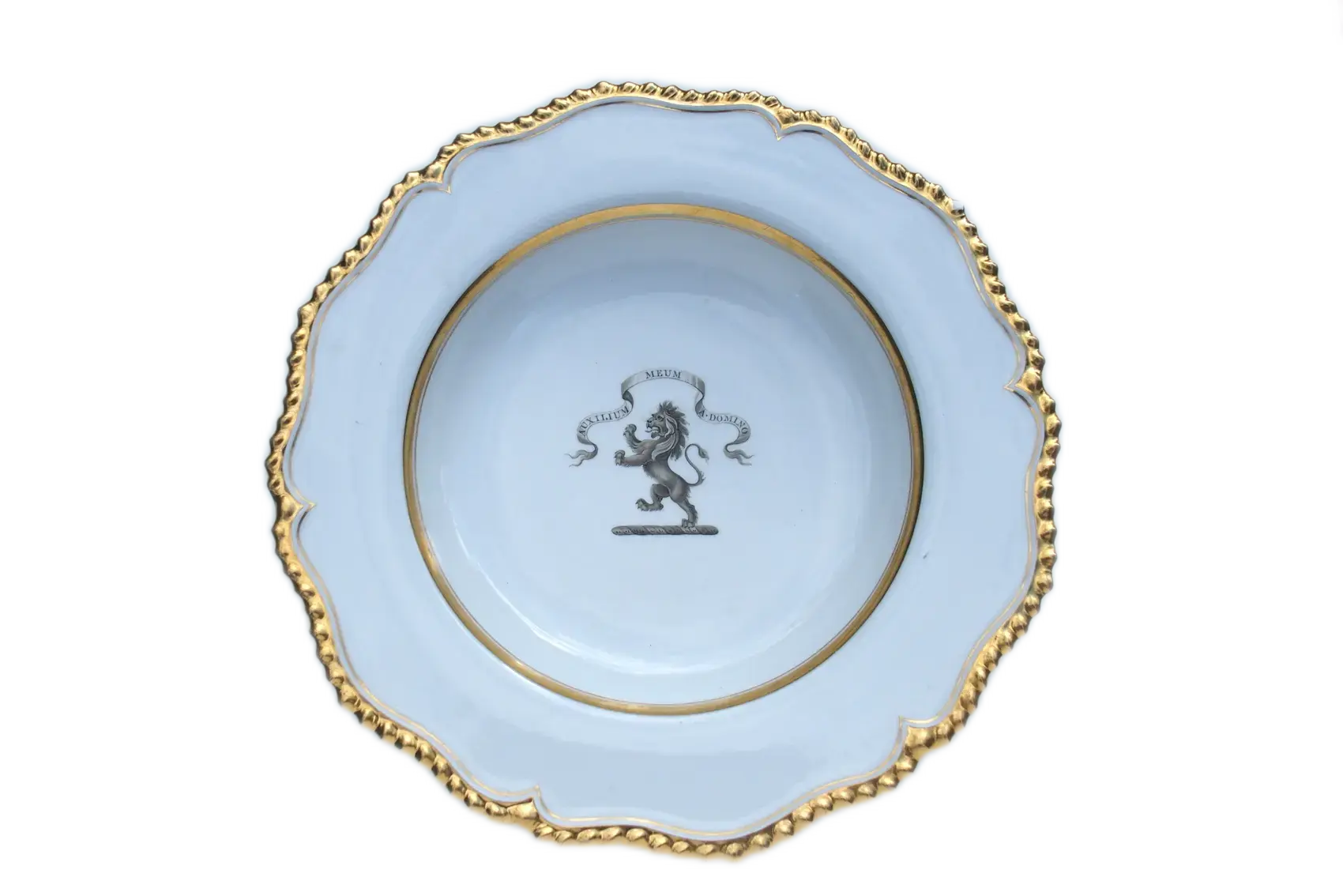 Worcester Armorial Plate LION RAMPANT Crest MOSTYN