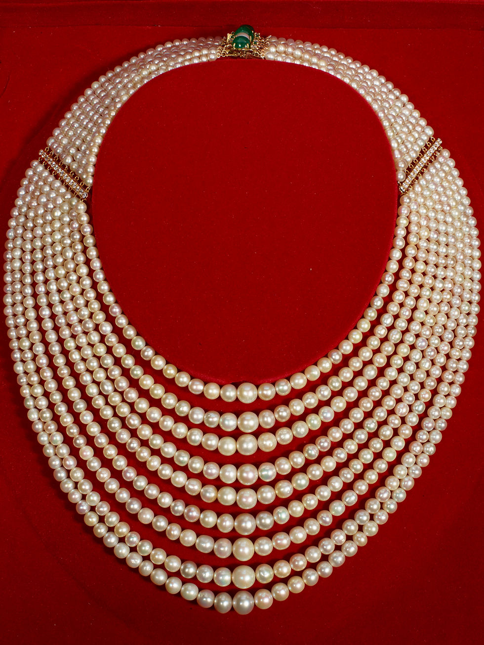 9 Row"Natural" Gulf Pearl Necklace
