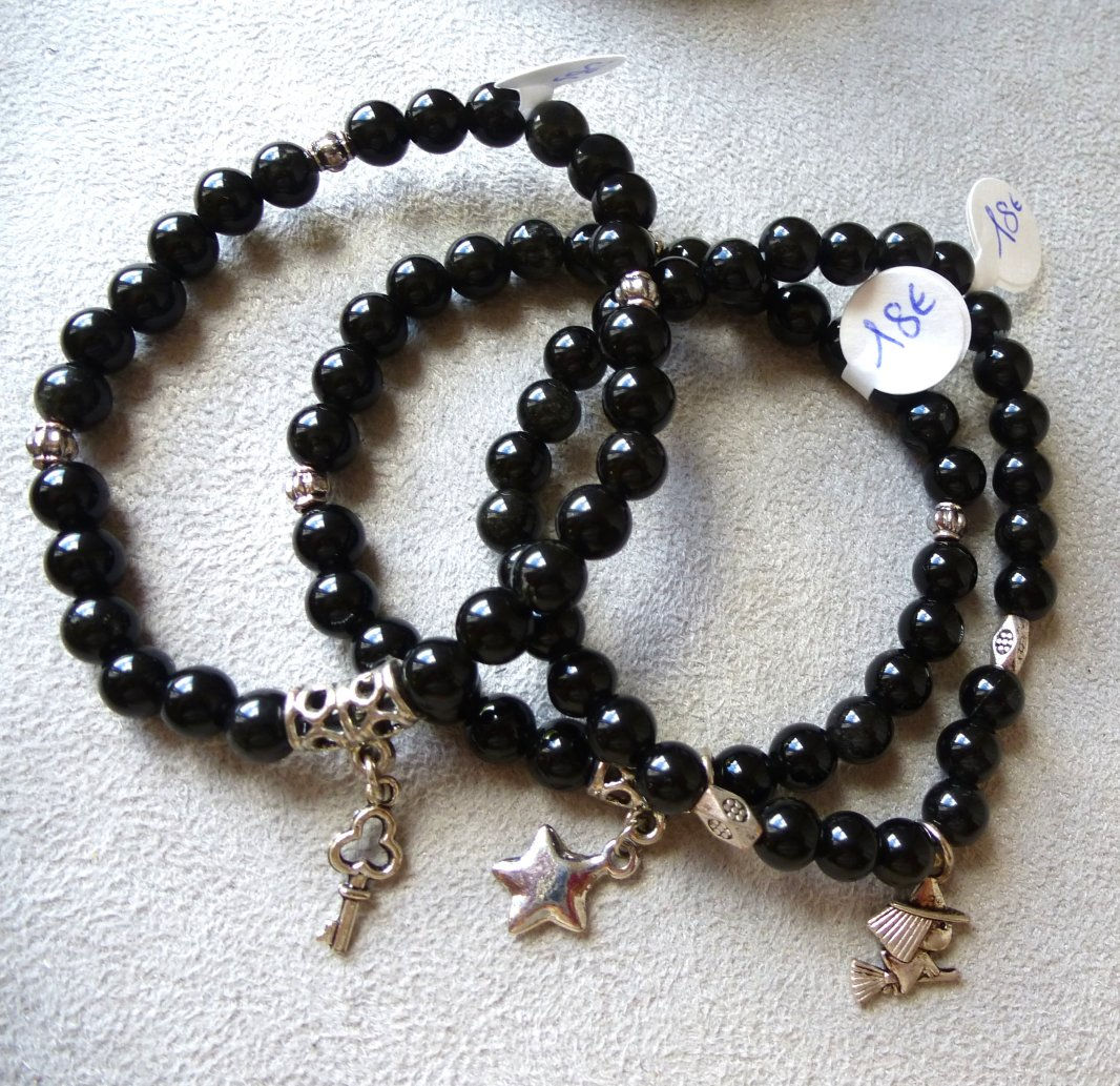 Bracelet Obsidienne Noire B.2501.6c