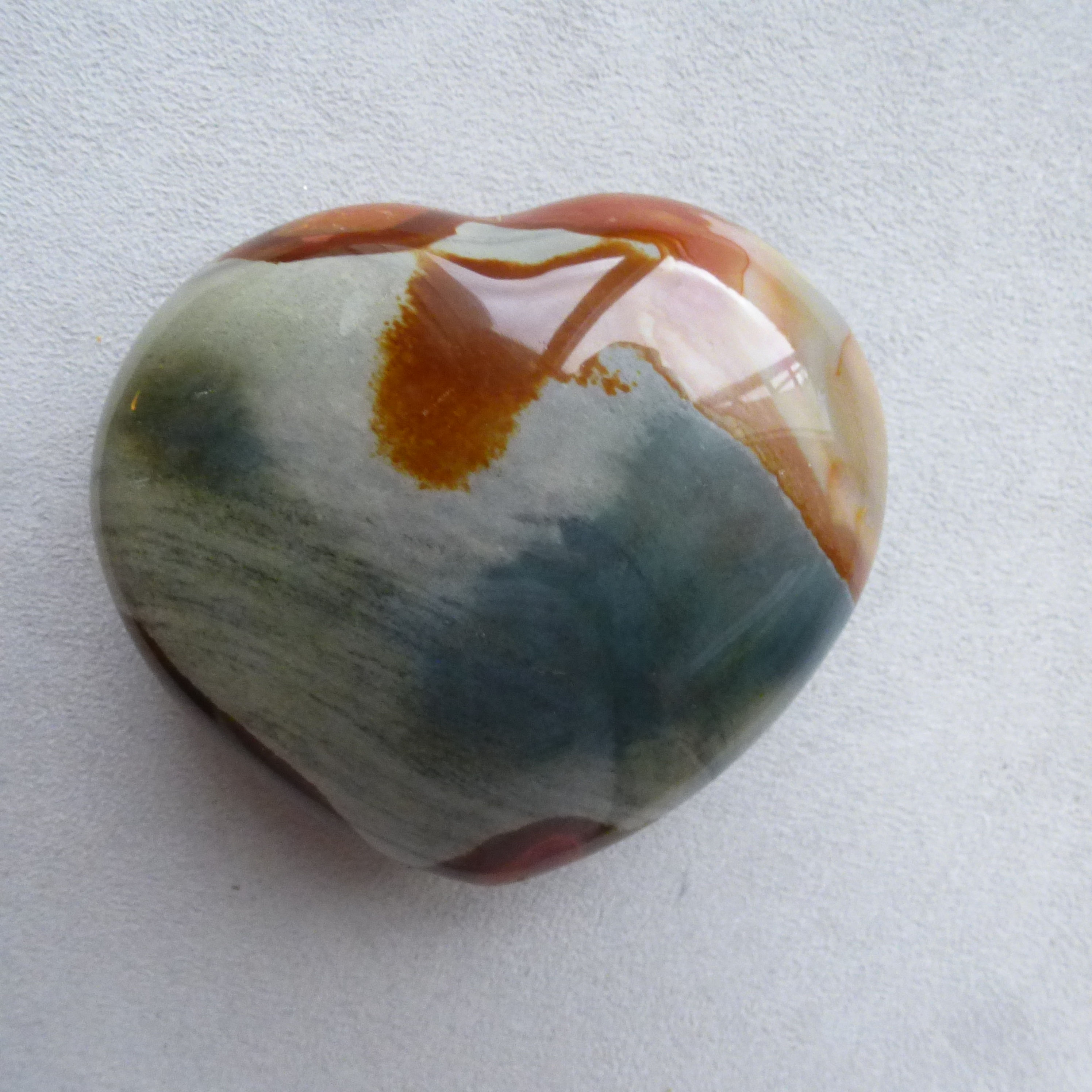 Galet coeur Jaspe Polychrome Pr.37.50