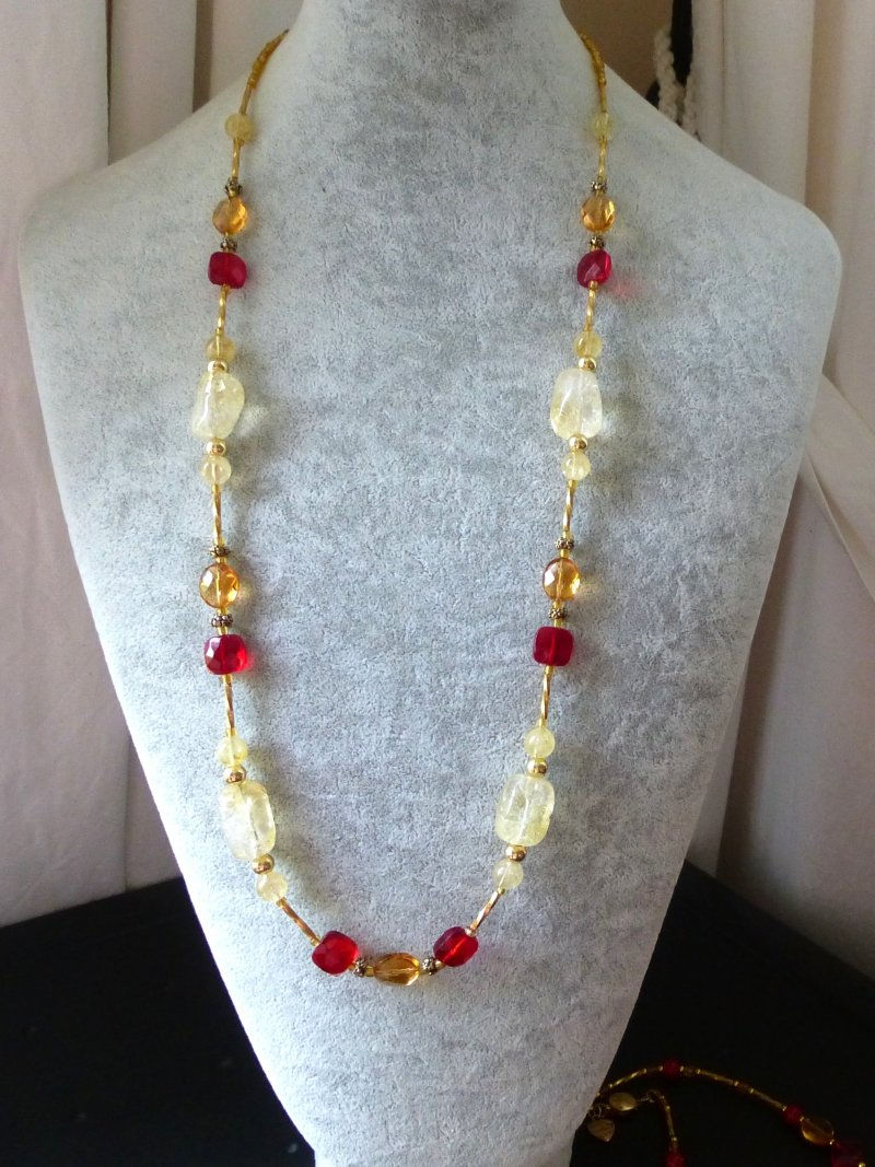 Miniature : Collier Citrine et Cristal C.1304