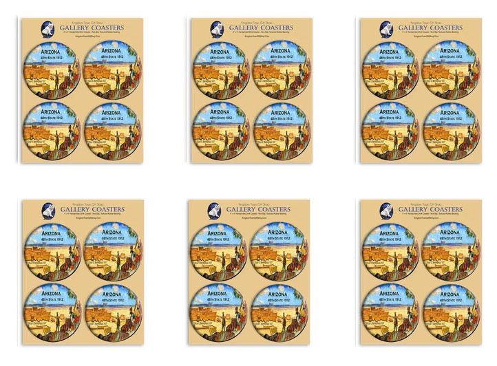 Bulk - 6 Pack Arizona Coaster Set - 40% Discount