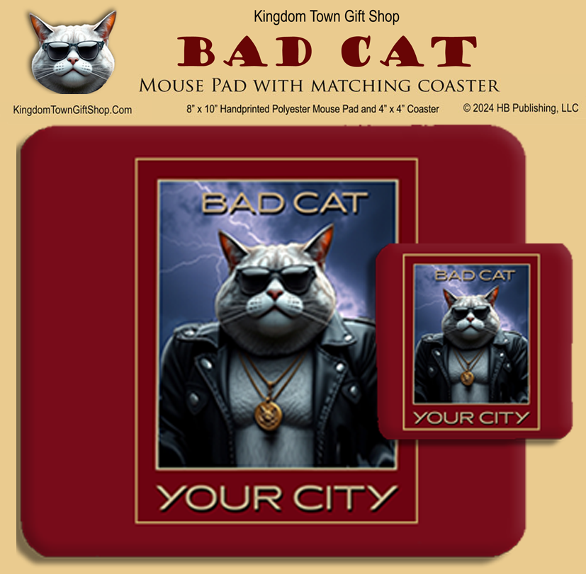 POD 6 Pack - Bad Cat Mouse Pad and Coaster Set