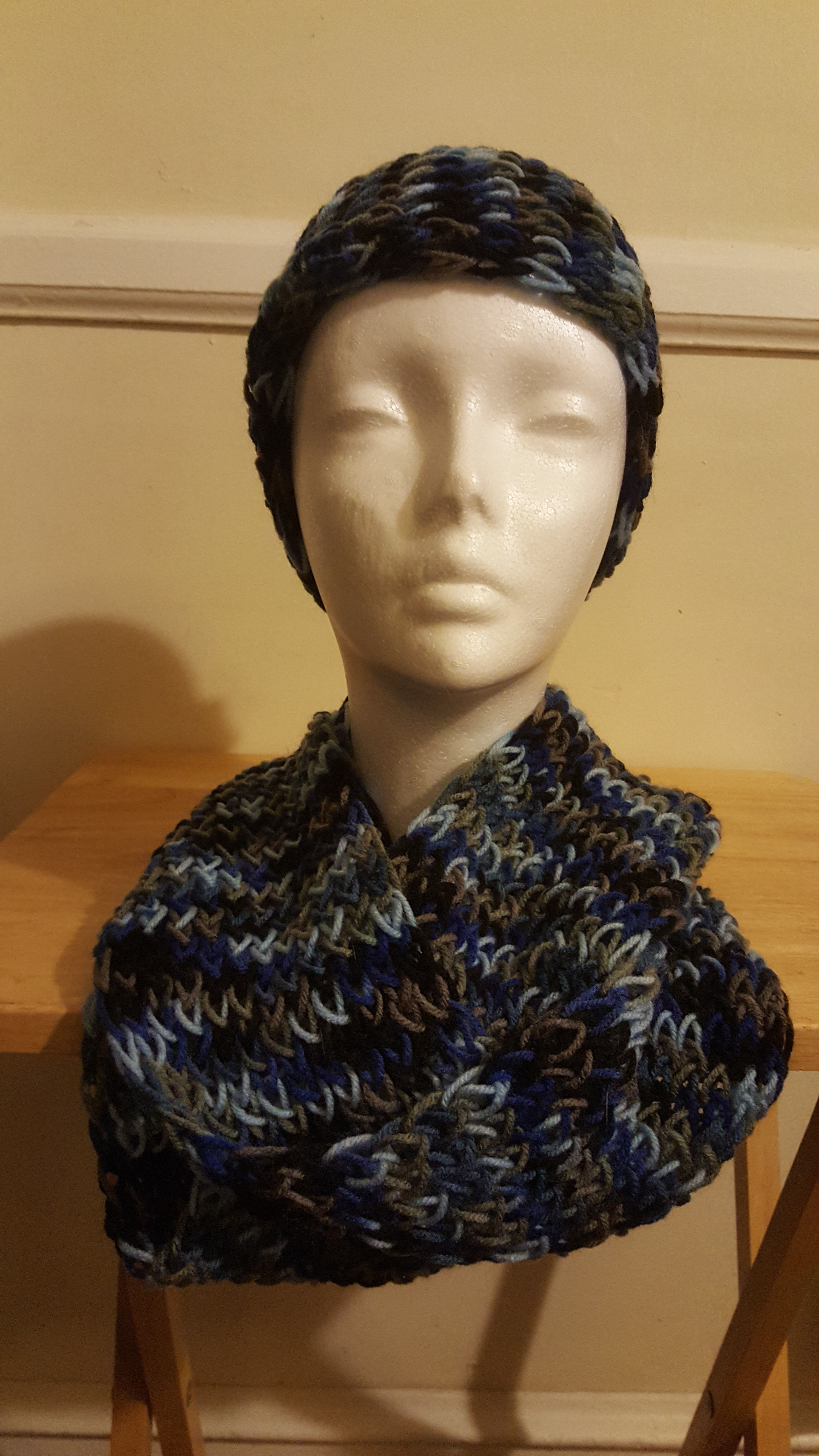 Shades of Blue Headband and Infinity Scarf set