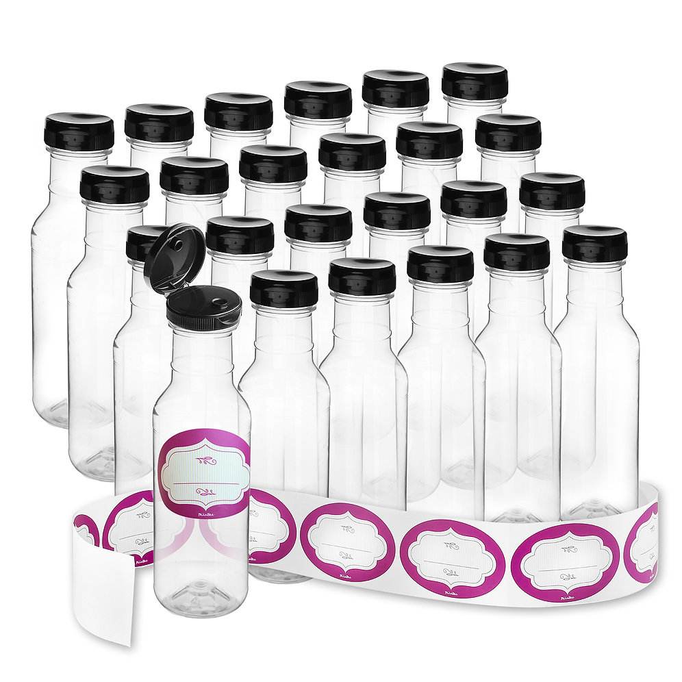 24Pack of 12 Oz. Empty Hot Sauce Plastic Squeeze Bottles with FlipTop