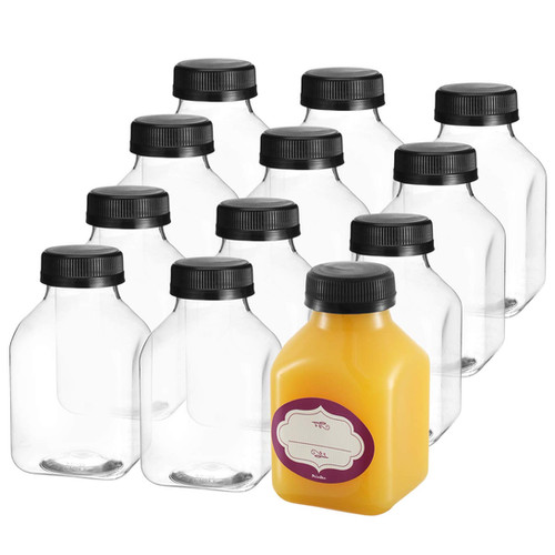 12Pack, 8oz. Clear Empty Juice Bottles dilabee