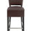 Miniature : Tabouret de bar Floriane chocolat pour restaurant – tabouret haut en similicuir avec dossier et pieds bois foncé
