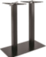 Pied de table haut double Prato 30 Bar en fonte d’acier noir base 40x80 cm pour bars et restaurants