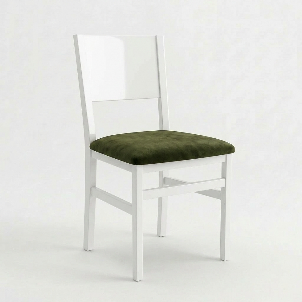 Miniature : Chaise Barcelona velours Casino Laqué Blanc