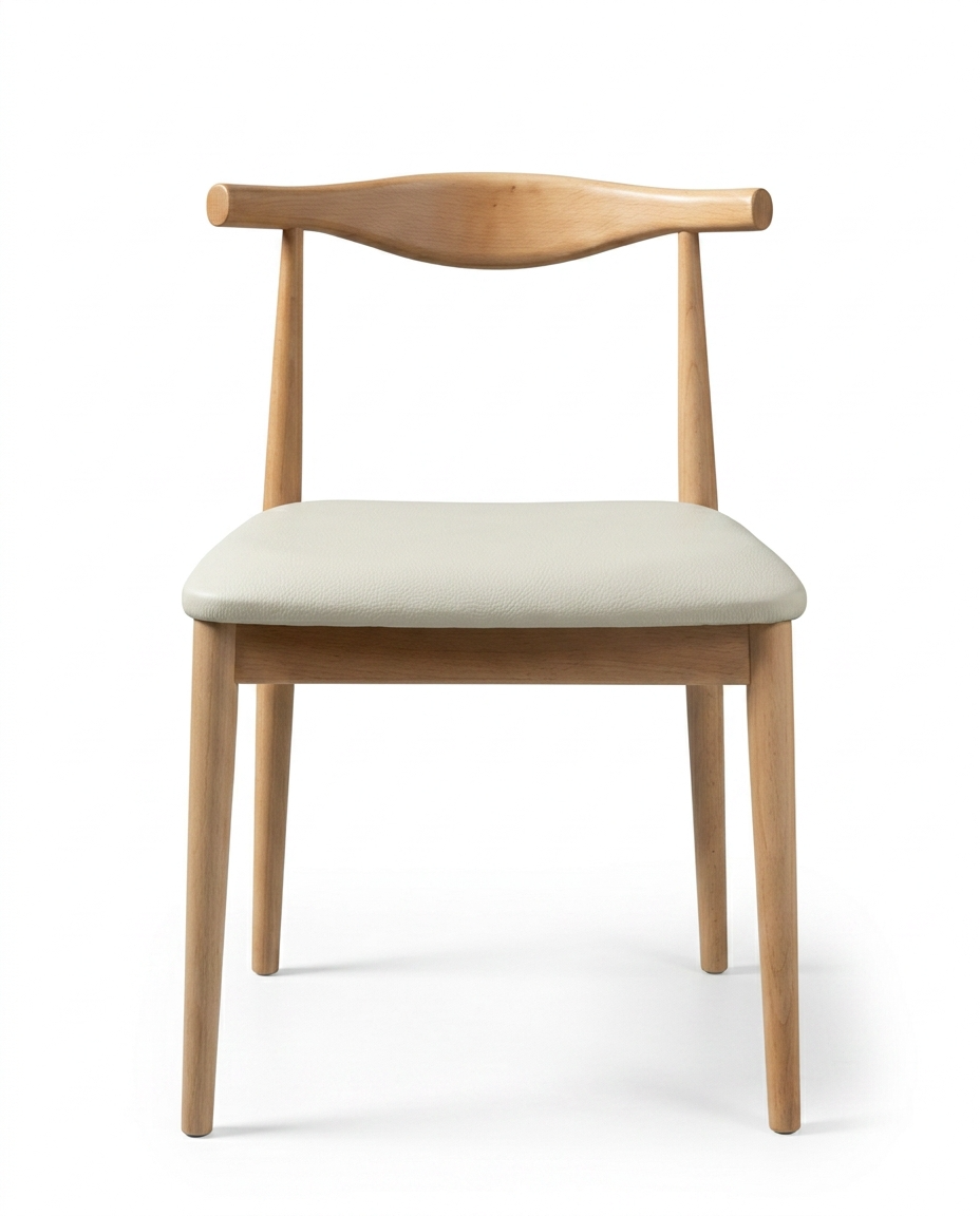 Miniature : Chaise Bilbao – Structure en hêtre massif & assise en simili cuir technique