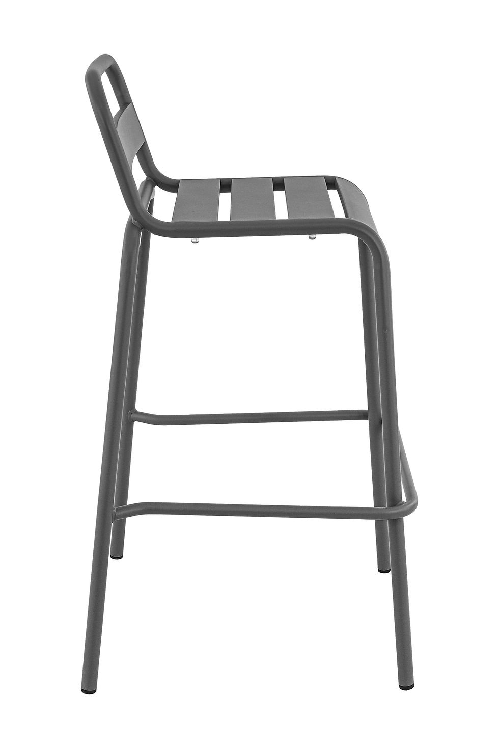 Miniature : Tabouret Bastille anthracite en métal pour bar et restaurant – tabouret extérieur CHR haute résistance