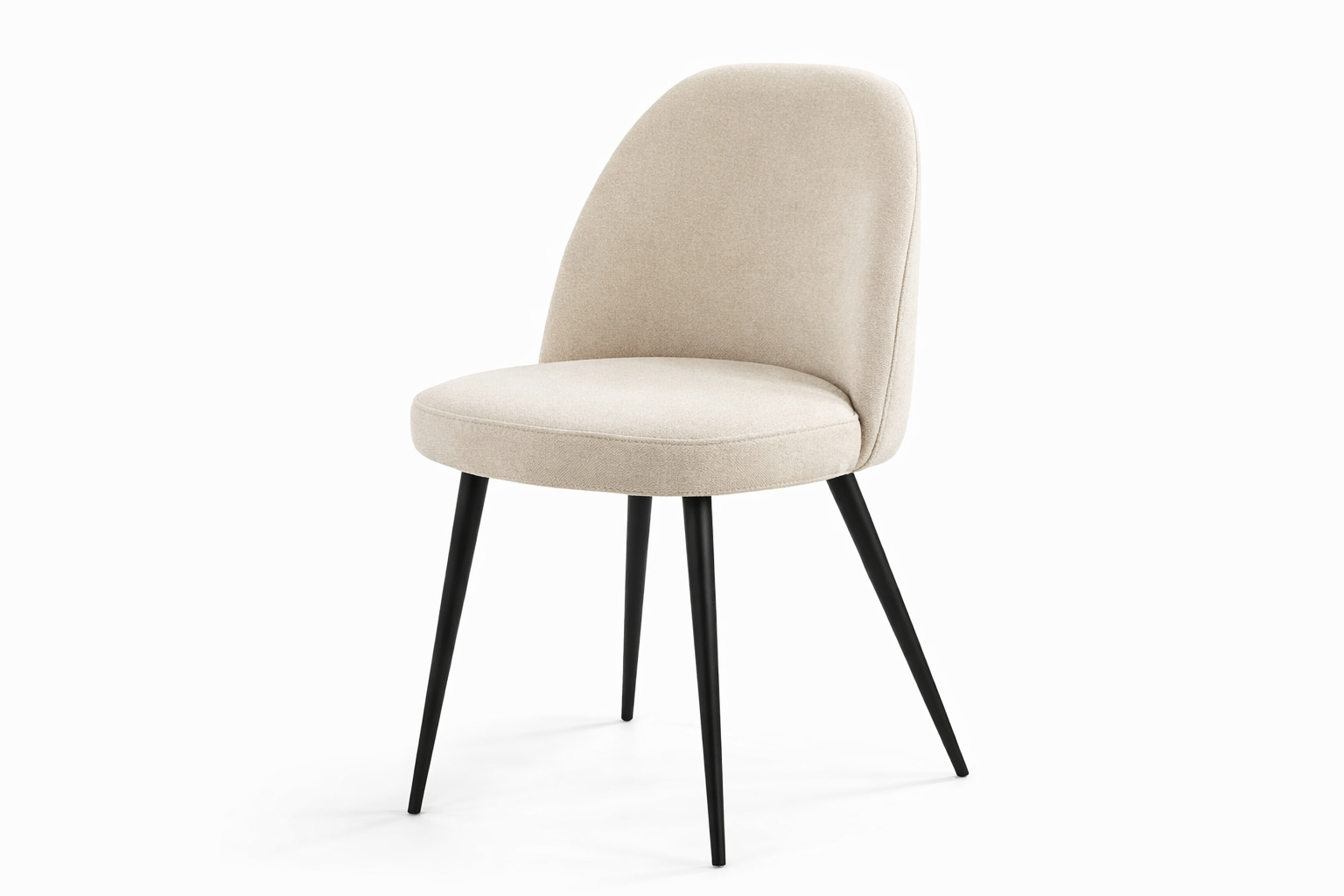 Chaise Valencia pied velours acier noir