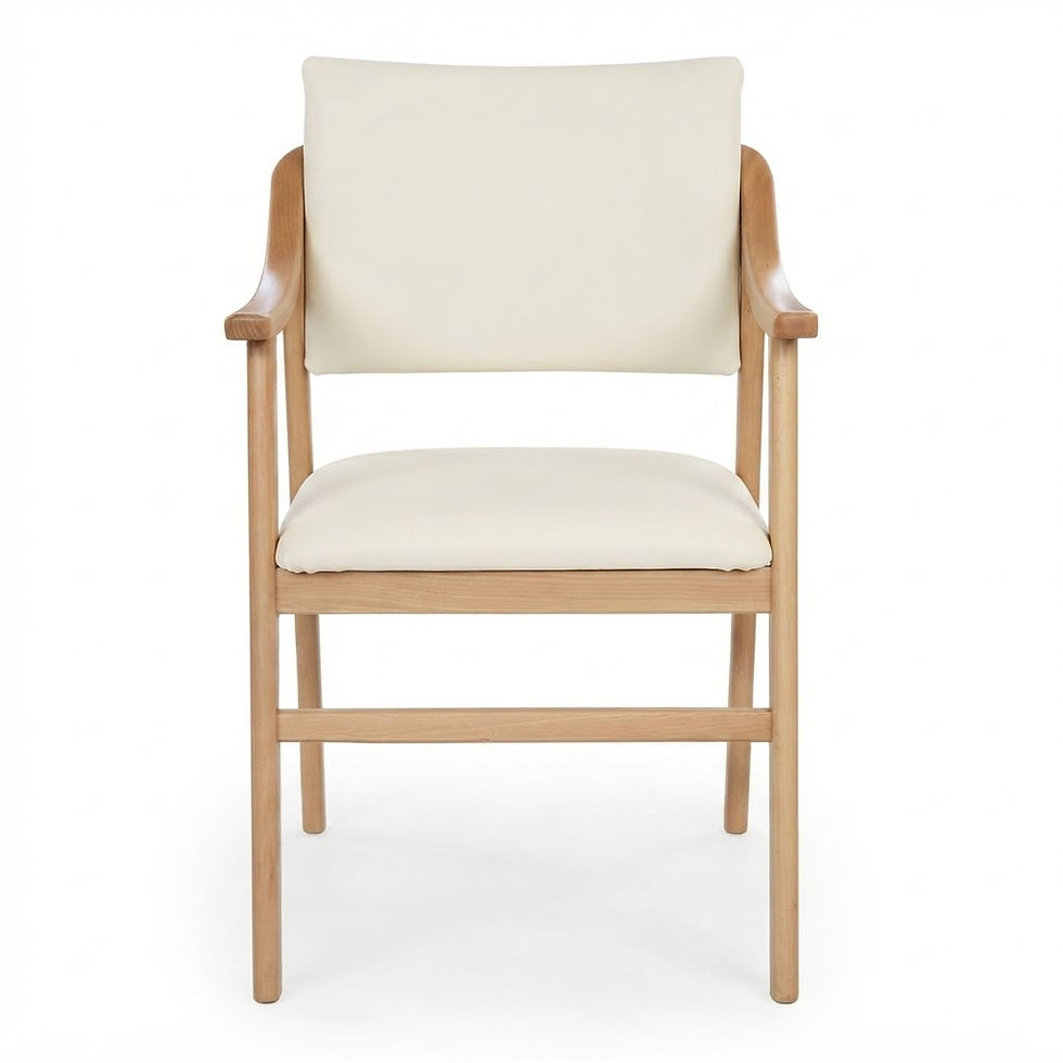 Miniature : Fauteuil Salamanque en hêtre naturel - similicuirs Arizona