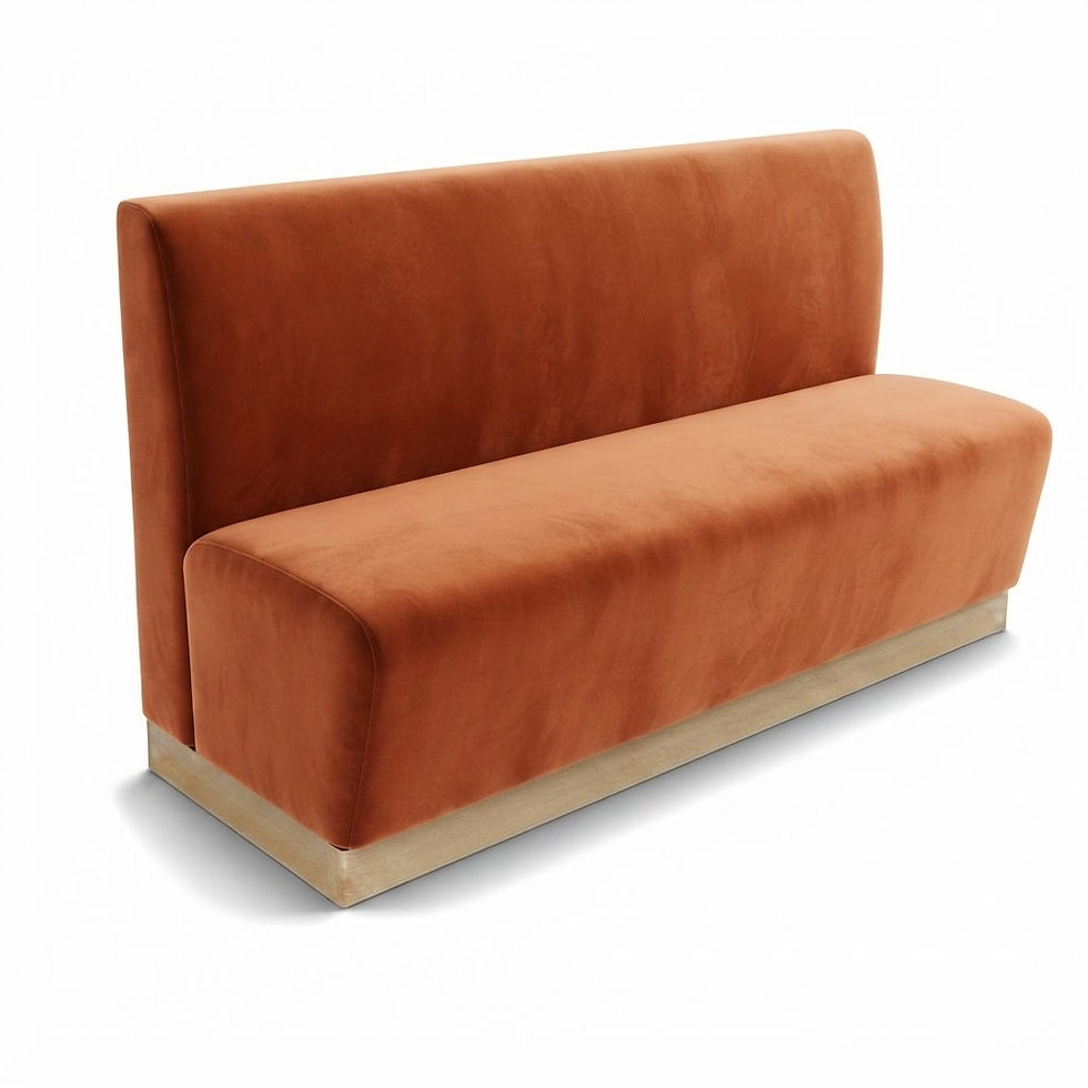 Miniature : Banquette élégance - plinthe en bois - velours casino