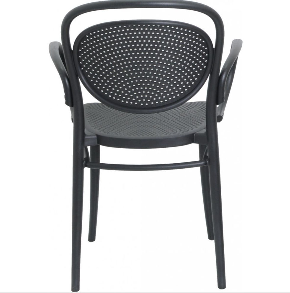 Miniature : Fauteuil Marcel noir en résine pour terrasse de restaurant – fauteuil extérieur robuste CHR